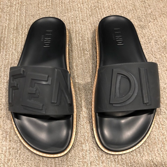 fendi rubber slide sandals